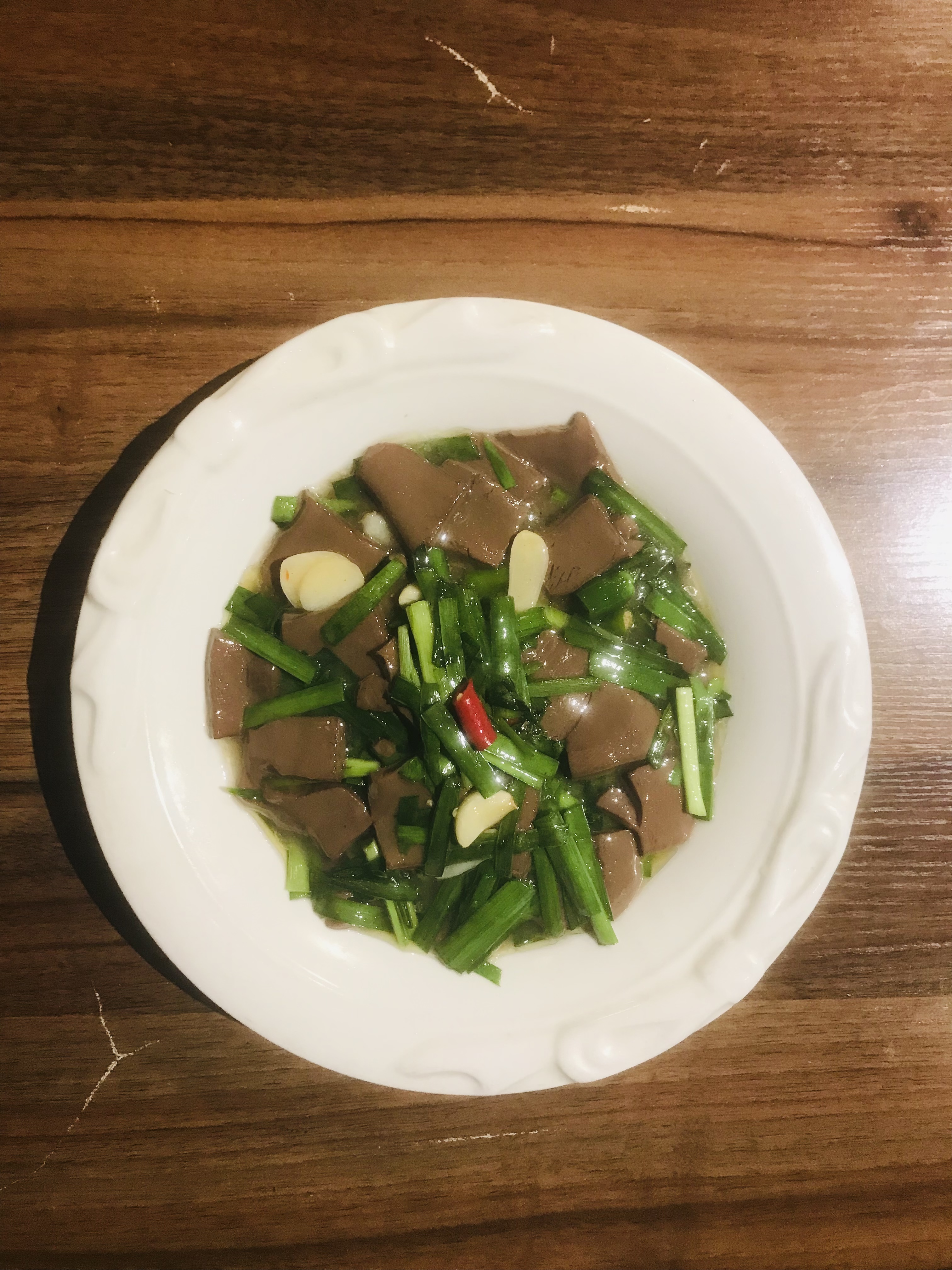 韭菜鸭血
